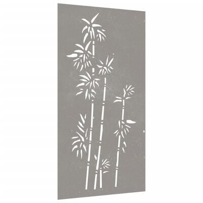 vidaXL Adorno de pared de jardín acero corten diseño bambú 105x55 cm