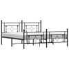 vidaXL Estructura cama sin colch&oacute;n con estribo metal negro 183x213 cm