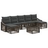 vidaXL Conjunto de sof&aacute;s de jard&iacute;n 8 uds. Gris rat&aacute;n sint&eacute;tico