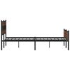 vidaXL Estructura de cama sin colch&oacute;n metal roble marr&oacute;n 180x200 cm