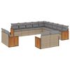 vidaXL Set sof&aacute;s de jard&iacute;n con cojines 13 pzas rat&aacute;n sint&eacute;tico beige