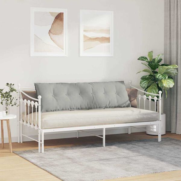 vidaXL Coj&iacute;n de Espalda Gris Claro 160 x 50 cm Tela de microfibra