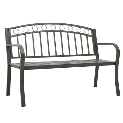 vidaXL Banco de jardín con mesa acero gris 125 cm