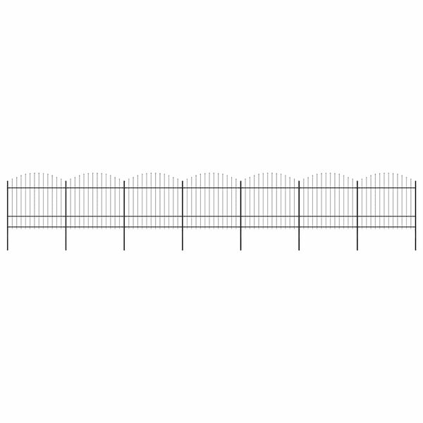 vidaXL Valla de jard&iacute;n con punta de lanza de acero 1248x175 cm negra