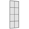 vidaXL Puerta corredera con set herrajes vidrio ESG aluminio 76x205 cm
