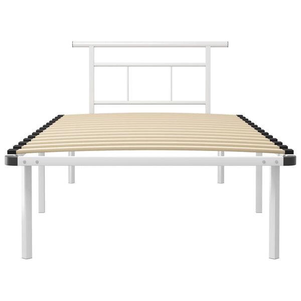 vidaXL Estructura de cama sin colch&oacute;n metal blanco 100x200 cm