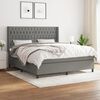 vidaXL Cama box spring con colch&oacute;n tela gris oscuro 180x200 cm