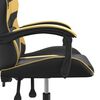 vidaXL Silla gaming cuero sint&eacute;tico negro y dorado