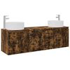 vidaXL Juego de Muebles de Ba&ntilde;o 3 uds. Roble Ahumado