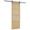vidaXL Puerta Corredera Natural 83 x 232 cm Madera de Pino Maciza