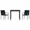 vidaXL Conjunto de Comedor de Jardín 3 pcs Negro y Gris