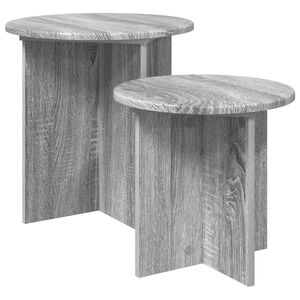 vidaXL Conjunto de mesas auxiliares 2 uds. Gris Sonoma &Oslash; 45 x 45 cm