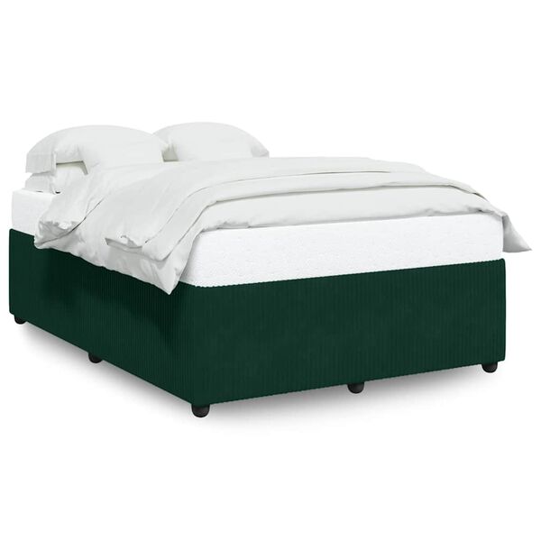 vidaXL Estructura cama sin colch&oacute;n terciopelo verde oscuro 160x200 cm