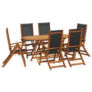 vidaXL Set de comedor de jard&iacute;n 7 piezas madera maciza de acacia