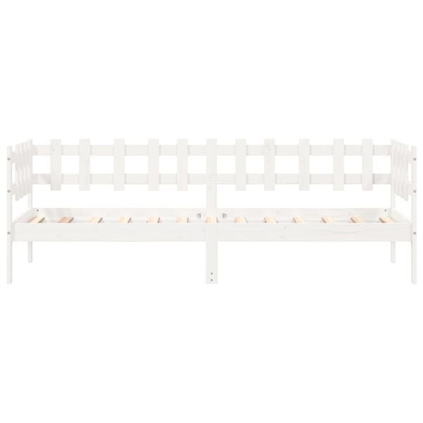 vidaXL Sof&aacute; cama sin colch&oacute;n madera maciza de pino blanco 90x190 cm