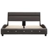 vidaXL Estructura de cama con LED sin colchón cuero gris 140x200 cm
