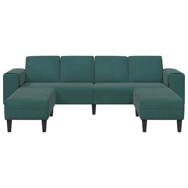vidaXL Sof&aacute; de sala 3 pcs Verde oscuro