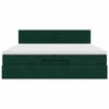 vidaXL Estructura de cama otomana con colch&oacute;n verde oscuro 200x200 cm