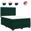 vidaXL Cama box spring con colch&oacute;n terciopelo verde oscuro 140x200 cm