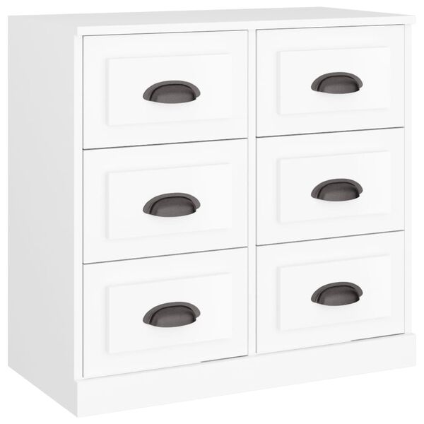 vidaXL Aparador de madera contrachapada blanco 70x35,5x67,5 cm