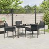 vidaXL Conjunto de Comedor de Jard&iacute;n 5 pcs Negro y Gris