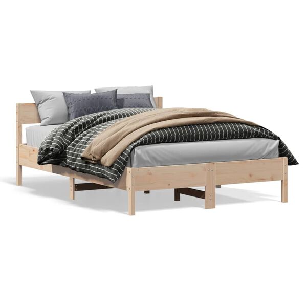 vidaXL Estructura de cama sin colch&oacute;n madera maciza de pino 120x190 cm