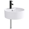 vidaXL Lavabo de ba&ntilde;o con grifo y desag&uuml;e Negro Mate