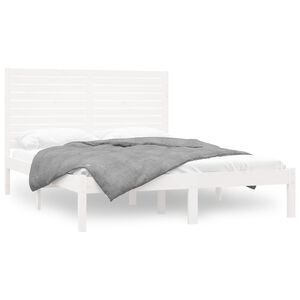 vidaXL Estructura de cama de madera maciza de pino blanca 160x200 cm