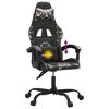 vidaXL Silla gaming giratoria cuero sint&eacute;tico negro y camuflaje