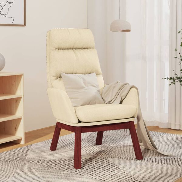 vidaXL Sill&oacute;n de relax de tela color crema