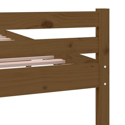 vidaXL Estructura de cama madera maciza marrón miel 140x190 cm