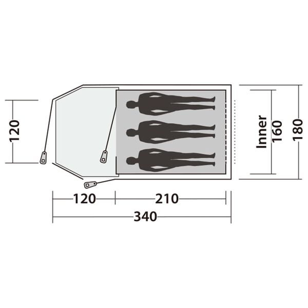 Easy Camp Tienda de campa&ntilde;a Blazar 300 3 personas verde r&uacute;stico