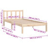 vidaXL Estructura de cama sin colch&oacute;n madera maciza 100x200 cm