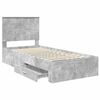 vidaXL Estructura de cama con cajón Gris Concreto y Plata 75 x 190 cm
