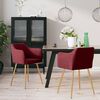 vidaXL Sillas de comedor 2 unidades terciopelo rojo tinto