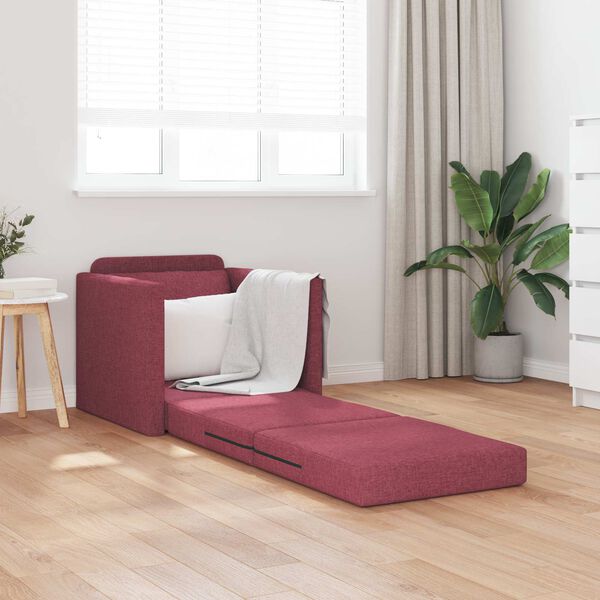 vidaXL Sof&aacute; cama 60cm Rojo vino tela