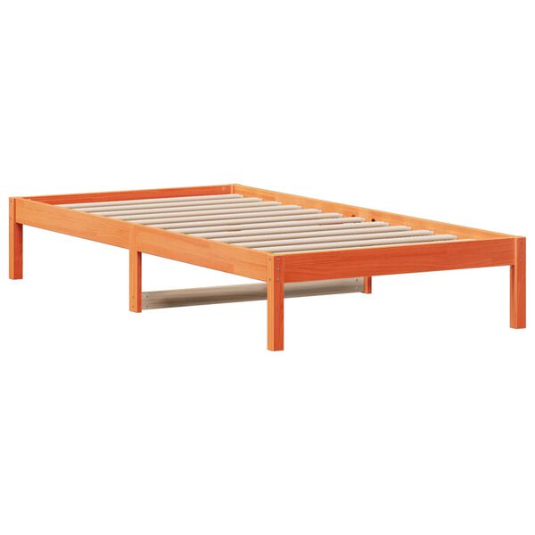 vidaXL Sof&aacute; cama sin colch&oacute;n madera maciza pino marr&oacute;n cera 80x200 cm