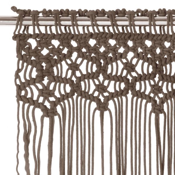 vidaXL Cortina de macramé algodón gris taupé 140x240 cm