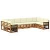 vidaXL Conjunto de sof&aacute;s de exterior 7 uds. Natural y Crema