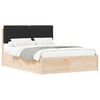 vidaXL Estructura de Cama con Cabecera Tapizada Negro 140 x 190 cm