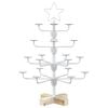 vidaXL &Aacute;rbol de Navidad de metal con soporte KUOPIO 60 cm Acero Blanco