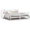 vidaXL Estructura de cama con cabecero sin colch&oacute;n blanco 180x200 cm