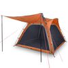 vidaXL Tienda campa&ntilde;a 4 pers impermeable apertura r&aacute;pida gris naranja