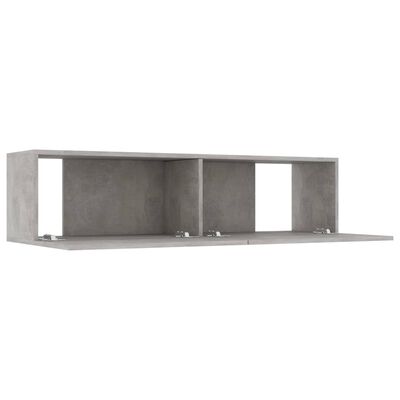 vidaXL Mueble para TV madera contrachapada gris hormigón 120x30x30 cm