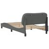 vidaXL Estructura de cama sin colch&oacute;n Hvar tela gris oscuro 100x203 cm