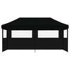 vidaXL Tienda de fiesta plegable Pop-Up con 3 paredes laterales negra