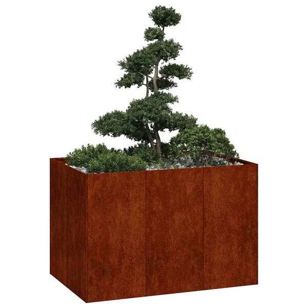 vidaXL Jardinera oxidada 120x80x80 cm acero corten
