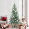 vidaXL Árbol de Navidad Artificial Nevado con Luz LED Verde y 210 cm