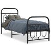 vidaXL Estructura cama sin colch&oacute;n con estribo metal negro 75x190 cm