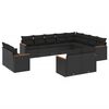 vidaXL Set de sof&aacute;s de jard&iacute;n 12 piezas cojines rat&aacute;n sint&eacute;tico negro